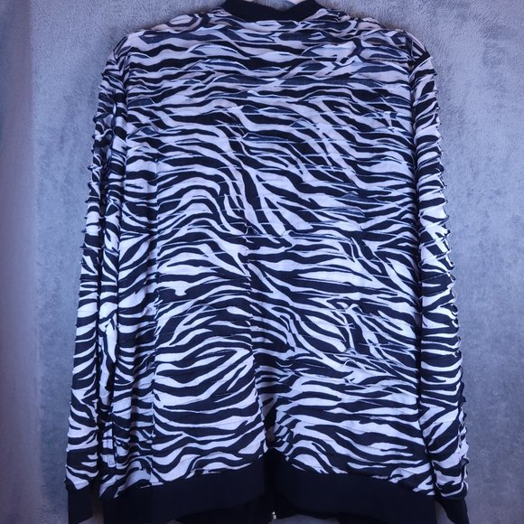 Alfred Dunner Women's Size 20 Lightweight Full Zipper Jacket Zebra Ruffle Layers - Picture 7 of 7